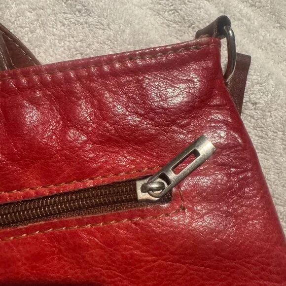 Florence leather cross body bag red brown read - Picture 7 of 15